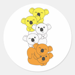 Maverique Flag Pride Lgbtq Cute Koala Pile Classic Round Sticker