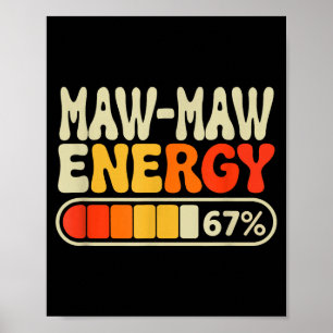 Maw-maw energy 67 percent retro graphic for mother poster