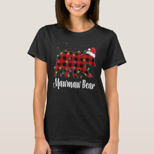Mawmaw Bear Buffalo Red Plaid Matching Family Chri T-Shirt