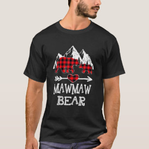 Mawmaw Bear Christmas Pajama Red Plaid Buffalo Fam T-Shirt