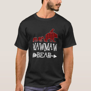Mawmaw Bear Christmas Pajama Red Plaid Buffalo Fam T-Shirt