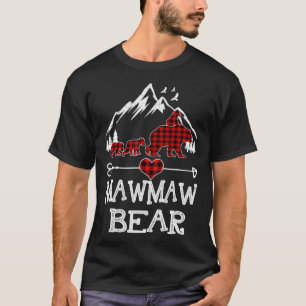 Mawmaw Bear Christmas Pajama Red Plaid Buffalo Fam T-Shirt