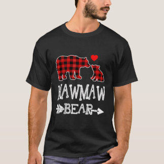 Mawmaw Bear Christmas Pajama Red Plaid Buffalo Fam T-Shirt