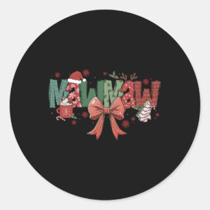 Mawmaw Coquette Bow Christmas Merry Xmas Family Ma Classic Round Sticker