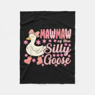 Mawmaw Goose On The Loose Funny Birthday Matching  Fleece Blanket