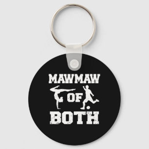 Mawmaw Of Both Gymnastics Soccer Funny Gymnast Spo Key Ring
