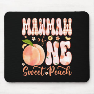 Mawmaw of one sweet peach 1st birthday girl party mouse pad