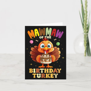 Mawmaw Of The Birthday Turkey Family 1st Birthday  Card