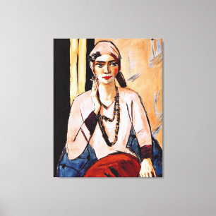 Max Beckmann painting, Quappi in Pink Canvas Print