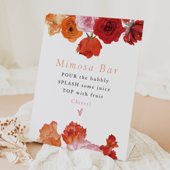 MAX Bright Floral Prosecco Mimosa Bar Pedestal Sign (Creator Uploaded)
