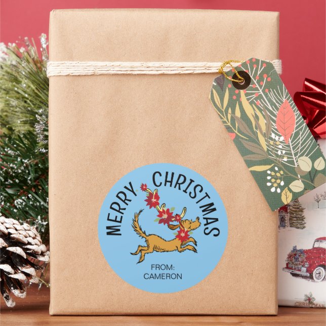 Max Christmas Poinsettia | Christmas Gift Tag (Holiday)