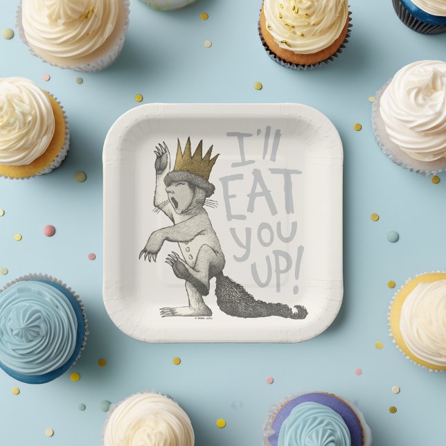 Max | I'll Eat You Up! Paper Plate (Paper plate on simulated table)