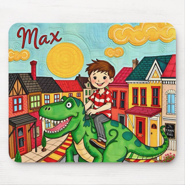 MAX ~ Riding a Dinosaur!  ~ Mousepad (Front)