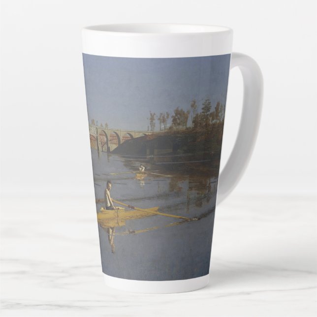 Max Schmitt in a Single Scull-Thomas Eakins Latte Mug (Right Angle)