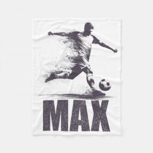 Max Soccer Boys Personalized First Name Max  Fleece Blanket