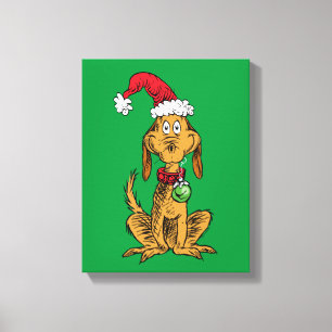 Max the Dog in Santa Hat Canvas Print