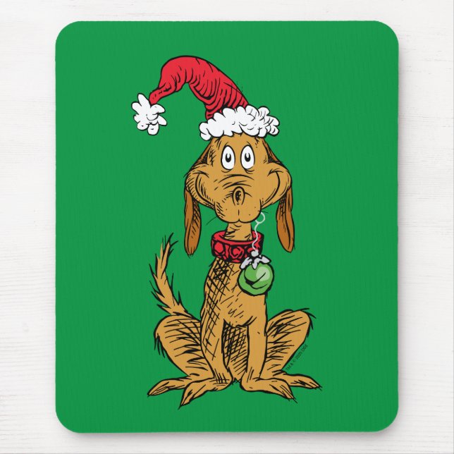 Max the Dog in Santa Hat Mouse Pad (Front)