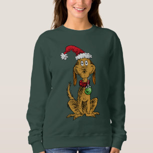Max the Dog in Santa Hat Sweatshirt
