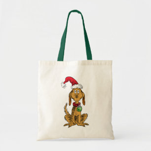 Max the Dog in Santa Hat Tote Bag