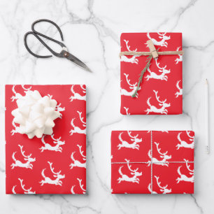 Max the Reindeer Silhouette Wrapping Paper Sheet