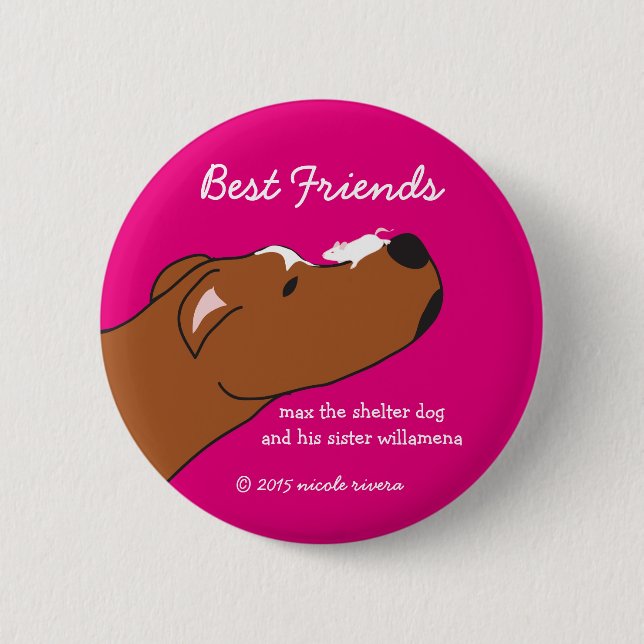 Max & Willamena Best Friends 2 1/4" Button (Front)