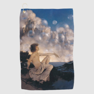 Maxfield Parrish Air Castles 1904 Vintage Fantasy  Golf Towel