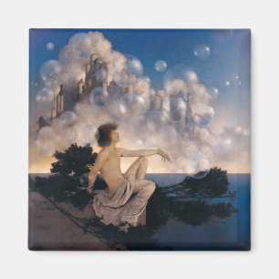 Maxfield Parrish Air Castles 1904 Vintage Fantasy  Magnet
