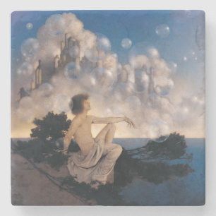 Maxfield Parrish Air Castles 1904 Vintage Fantasy  Stone Coaster