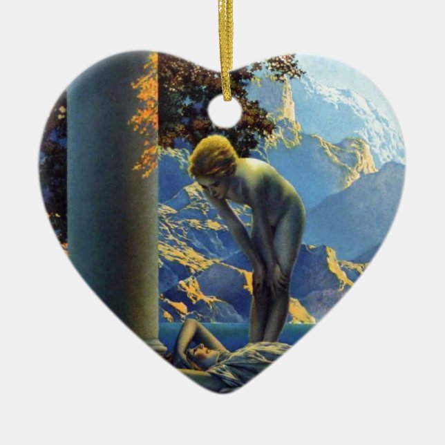 Maxfield Parrish Daybreak Ceramic Tree Decoration (Front)