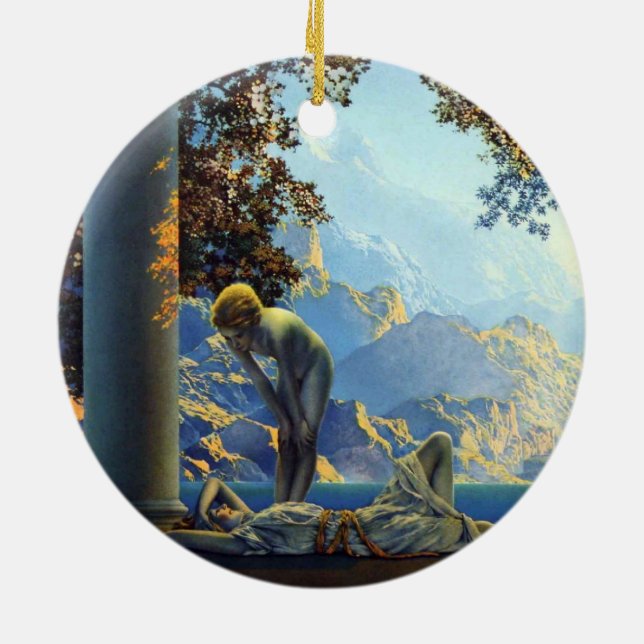 Maxfield Parrish Daybreak II Ceramic Tree Decoration (Back)