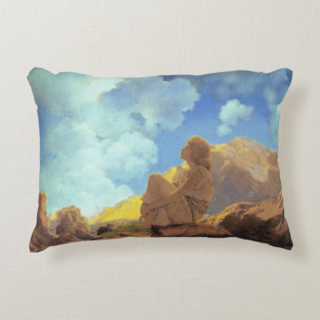 Maxfield Parrish Morning 1922 Cloud Blue Fine Art Decorative Cushion (Front)