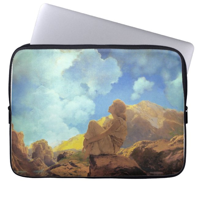Maxfield Parrish Morning 1922 Cloud Blue Fine Art Laptop Sleeve (Front)