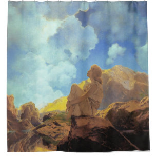 Maxfield Parrish Morning 1922 Cloud Blue Fine Art Shower Curtain
