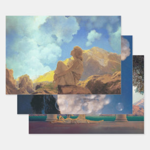 Maxfield Parrish Morning 1922 Cloud Blue Fine Art Wrapping Paper Sheet