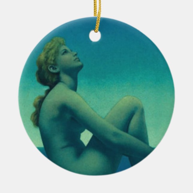 Maxfield Parrish Stars Ceramic Tree Decoration (Front)