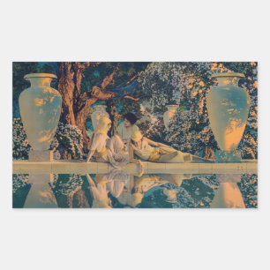 Maxfield Parrish The Garden of Allah 1918 Fine Art Rectangular Sticker