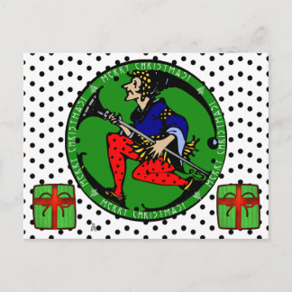 Maxfield Parrish-y Christmas Elf Holiday Postcard