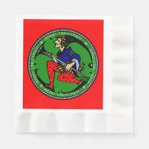 Maxfield Parrish-y Christmas Elf Napkin