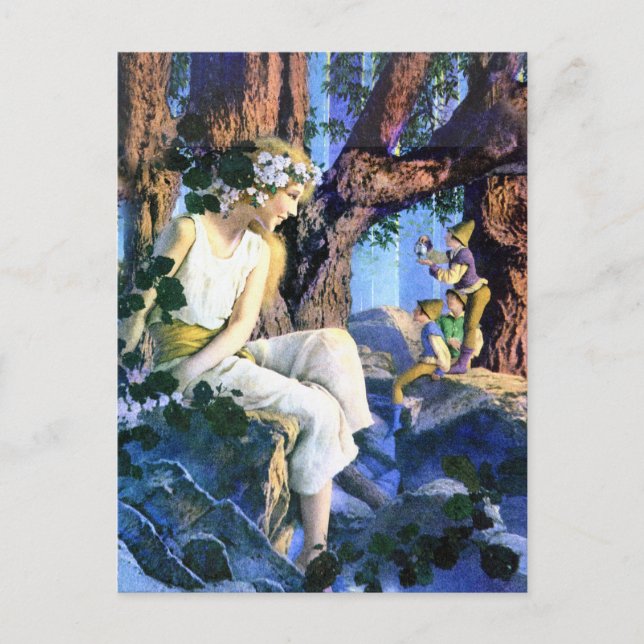 Maxfield Parrish's Fair Princess and the Gnomes Postcard (Front)