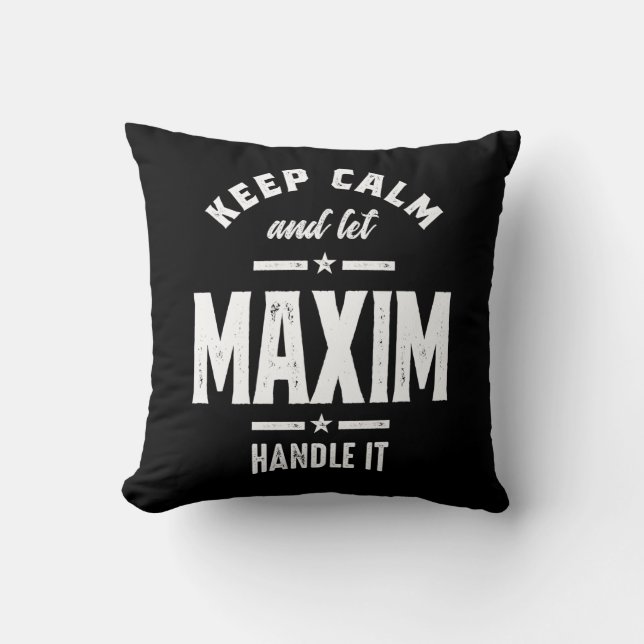 Maxim Personalised Name Birthday Cushion (Front)