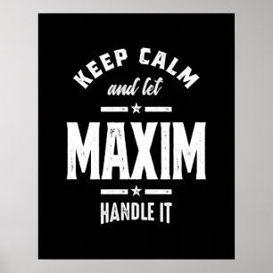 Maxim Personalized Name Birthday Poster