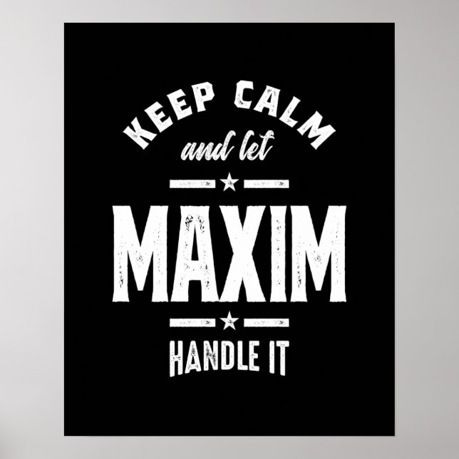 Maxim Personalized Name Birthday Poster (Front)