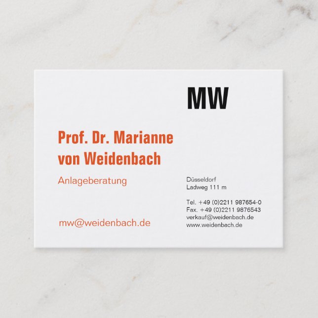 Maximal Elegant orange Business Card (Front)