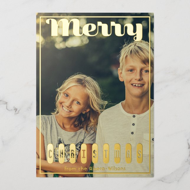 Maximal Merry Script Christmas Photo (Front)