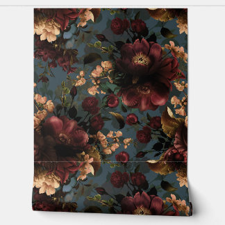 Maximalism Bold Goth Moody Florals Wallpaper