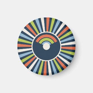 Maximalist 80s sunbursts in persimmon magnet
