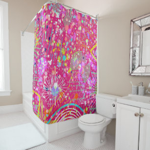 Maximalist Abstract Art: the Candy Store Shower Curtain