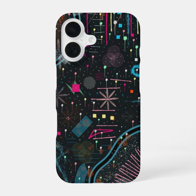 Maximalist Abstract Expression  iPhone 16 Case (Back)