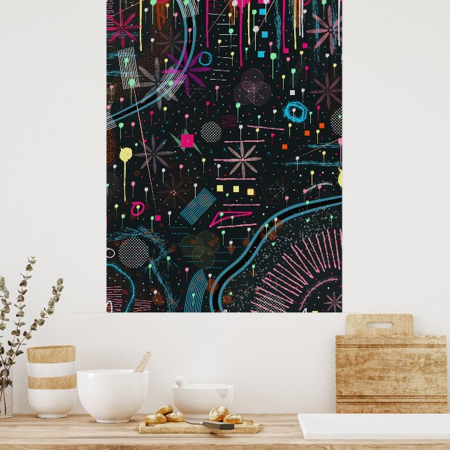 Maximalist Abstract Expression  Poster (Kitchen)