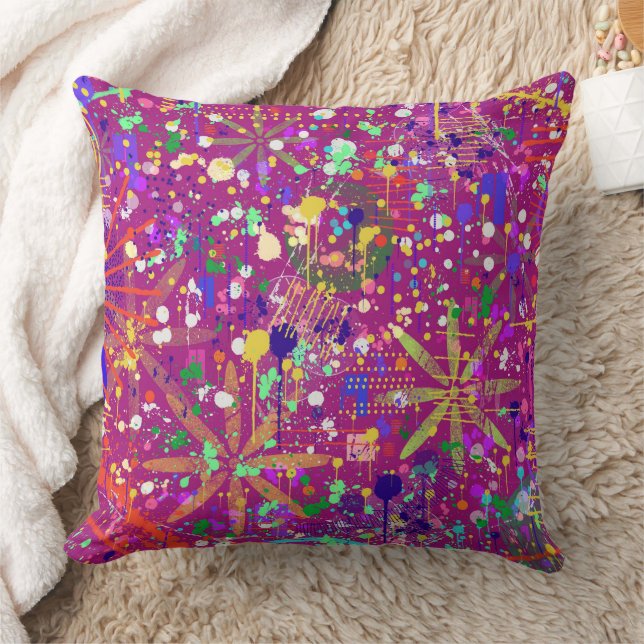 Maximalist Abstract in Bold Color Cushion (Blanket)